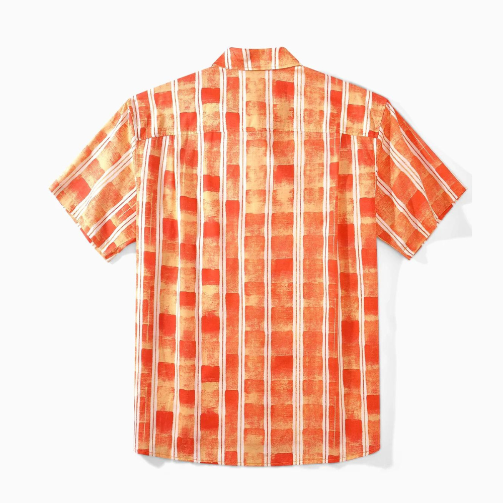 white striped lines summer fire orange hawaiian shirt 6324 ib5ky