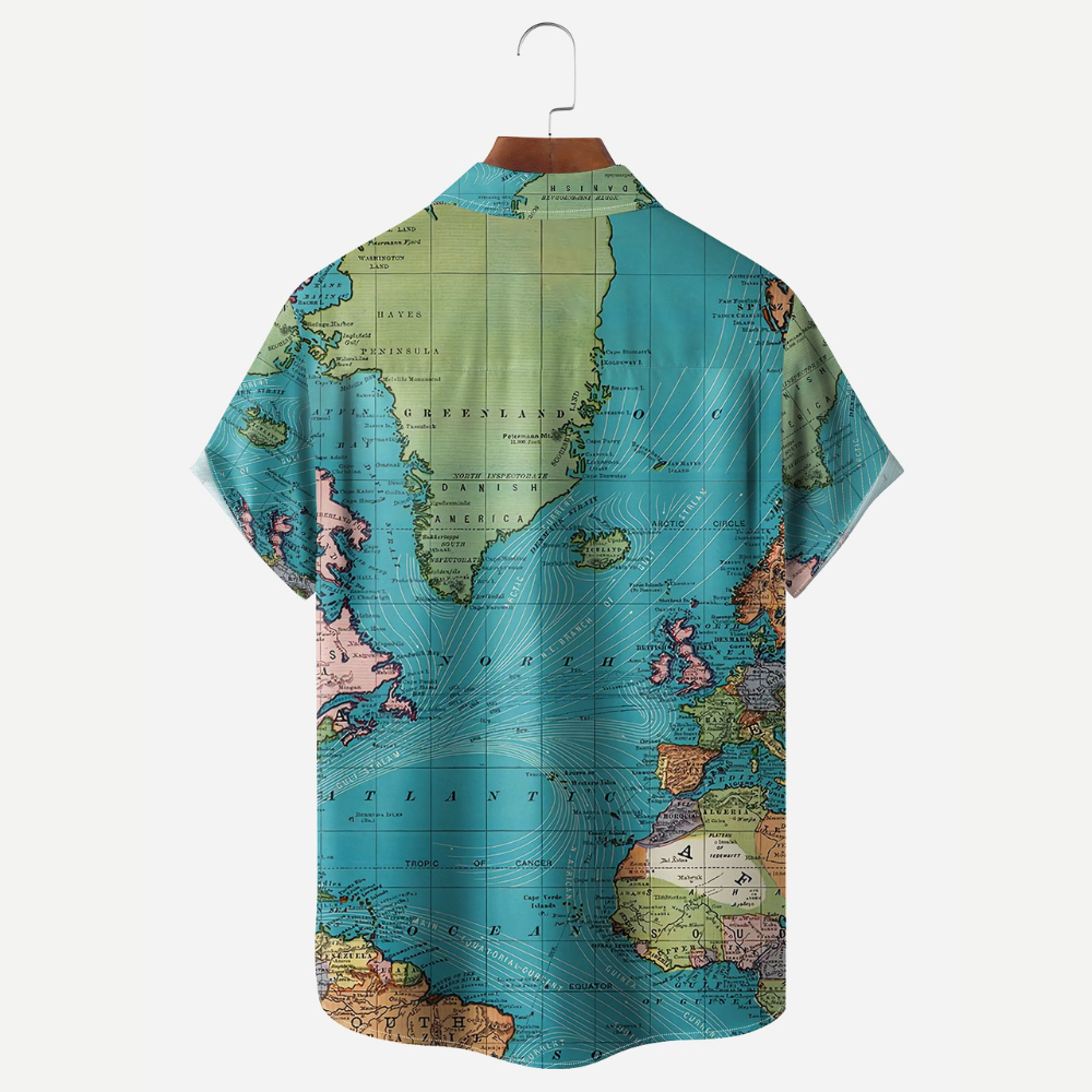 world map vintage style hawaiian shirt 5604 4k4it