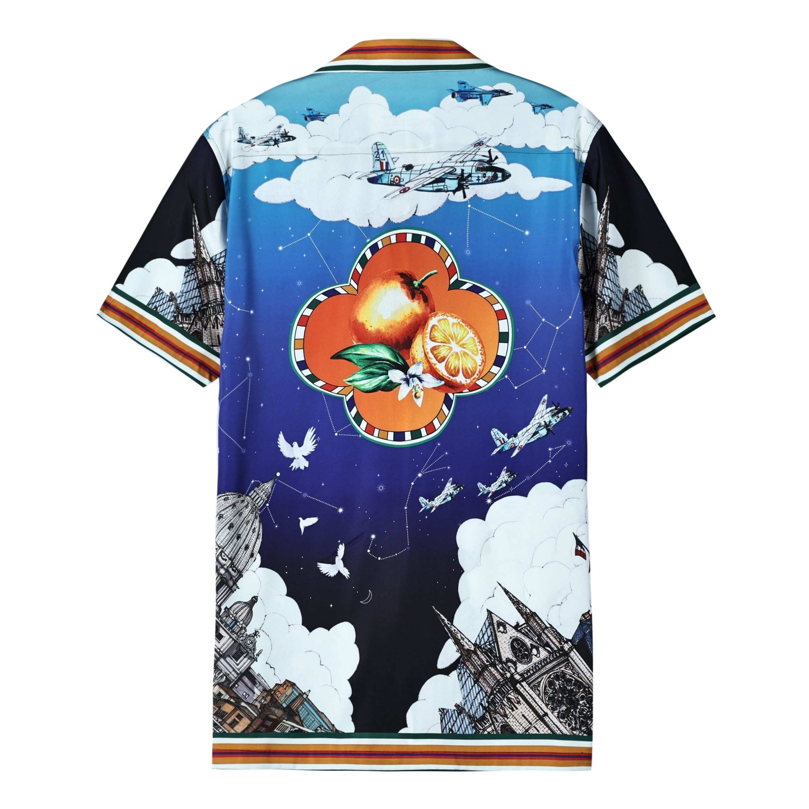 zodiac orange airplane castle short sleeve camp collar hawaiian shirt 3020 zrt9r